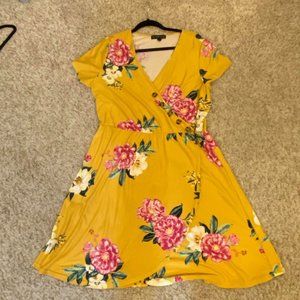Yellow Floral Dress XL